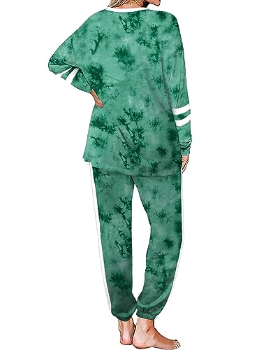 Image of Aloodor Sweatsuit for Women 2 Piece Outfits for Womens Crewneck Sweatshirts Pullover
