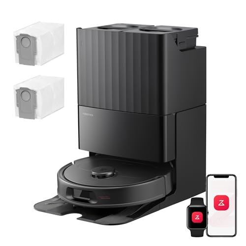 roborock Qrevo S Pro Set Robot Aspirateur Laveur 18 500 Pa, 45 °C Séchage à l’air Chaud, 75 °C Autonettoyant à Haute Température, Évitement d'obstacles et Navigation Intelligente, Anti-enche