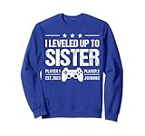 Photo Gallery i leveled up to sister est 2023 funny new sister gamer retro felpa Photo Gallery i leveled up to sister est 2023 funny new sister gamer retro felpa