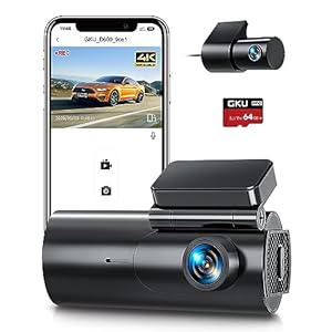 GKU D600 4K 2 Channel Dashcam