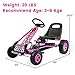Costzon Go Kart for Kids, 4 Wheel Off-Road Pedal Go Cart w/Adjustable Seat, Steering Wheel, 2 Safety Brakes, EVA Rubber Tires, Ride-On Toys for Boys & Girls, Outdoor Racer Ride On Pedal Car (Pink)
