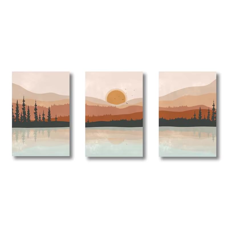 Affiches murales forêt pour habiller un grand mur vide avec un style abstrait moderne