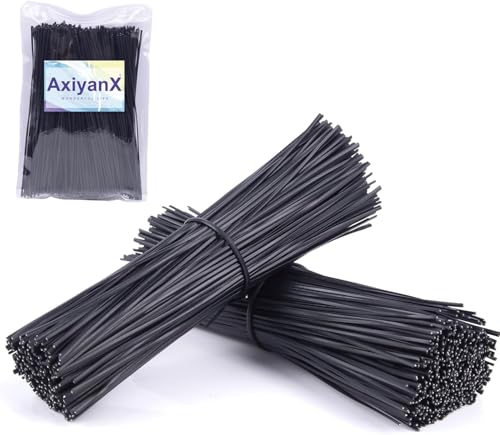 QinfanV 200 PCS Plant Ties,12cm/4.8 Inch Reusable Cable Ties,Soft Garden Wire for Climbing Plants,Plastic Twist Ties for Bag Ties,DIY Cables Strapping and Fixing Plants (Black-200pcs)