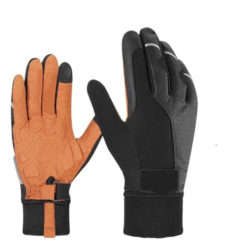 MAQDDO Winter Kletterhandschuhe Langfinger Schwarz Braun XL