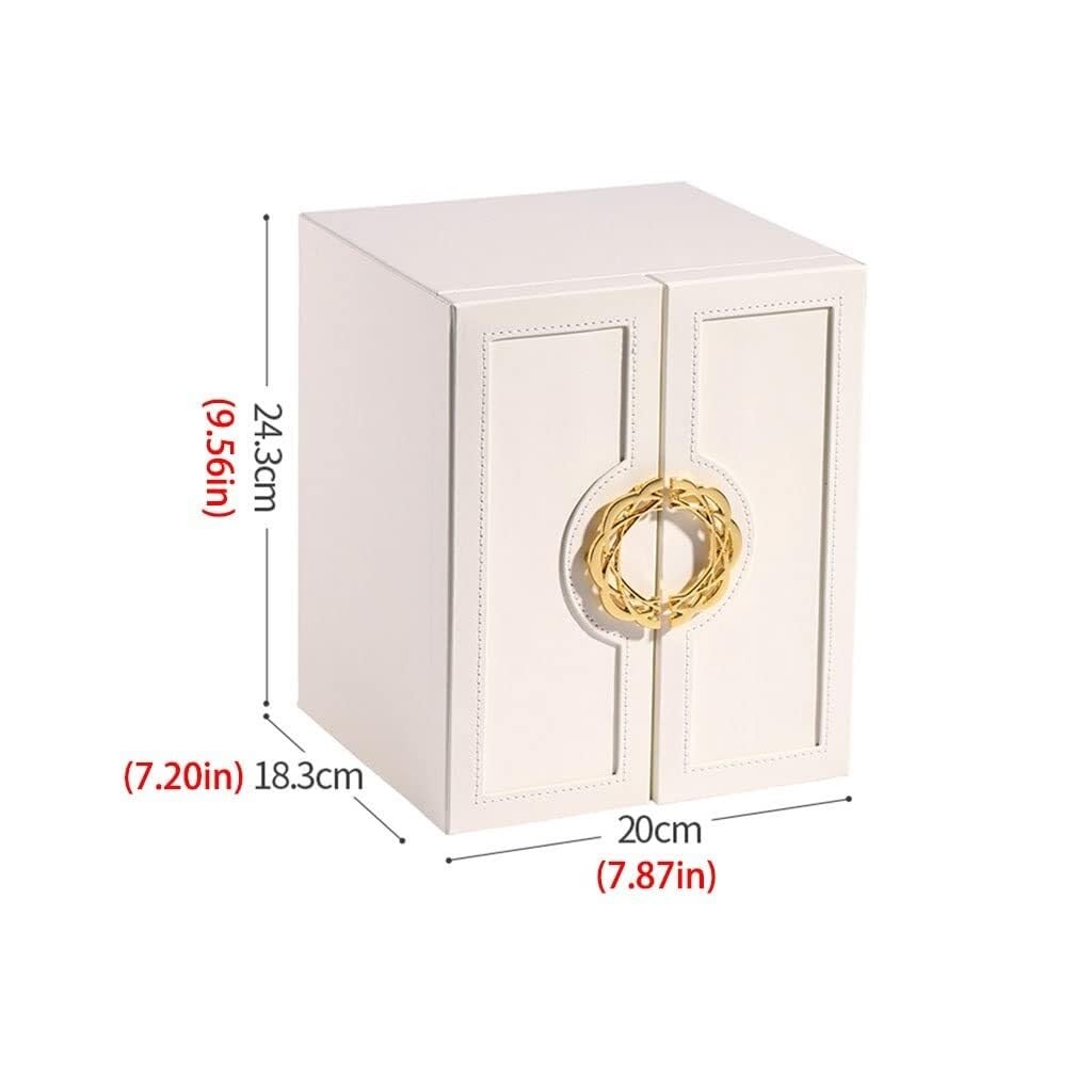 Joyero Organizador con 5 cajones y Puertas Dobles, Estuche de Cuero para Guardar Anillos, Pendientes, Collares y Relojes.
