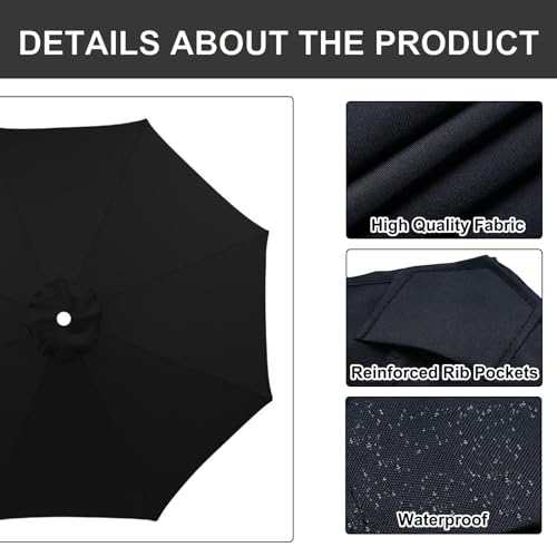 Funda para sombrilla impermeable con protección UV lona de recambio para toldo exterior de patio 4