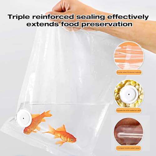 Image of RAIN SPIRIT Reusable Vacuum Sealer Bags for Food, 40 Packs (20 Medium & 20 Small) BPA-Free Food Storage Bags, Leakproof Sous Vide Bags for Freezer, Microwave, Dishwasher Safe, Preserve Freshness