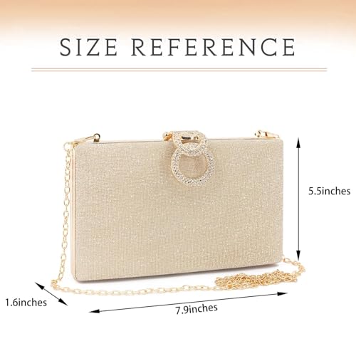 Image of Clutch Purse for Women, Evening Bag with Removable Chain Strap Elegant Handbag for Wedding /Prom /Cocktail /Party