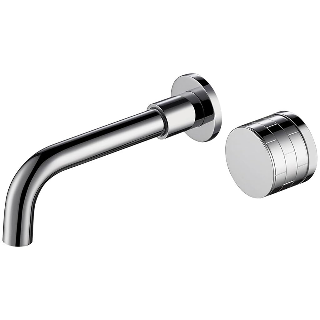 Robinet de lavabo mural luxe en cuivre argenté mitigeur encastré