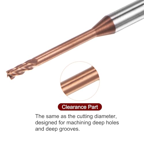 Image of HARFINGTON 2pcs Square Nose End Mill 4mm Shank 2mm x 20mm AlTiSin Coated Solid Carbide Long Reach Extended Neck 4 Flutes CNC Router Bit Milling Cutter for Stainless Steel Hardened Steel