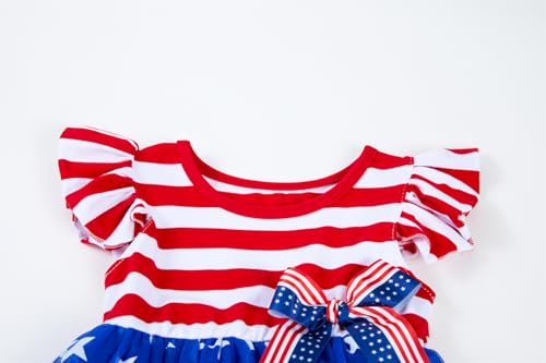 Girls Casual Tulle Tutu Dress Baby Toddler Ruffle Sleeves Bow Princess Party Dresses4