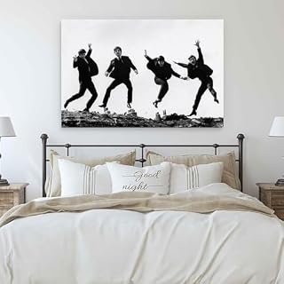 REOTTO Poster décoratif sur toile The Beatles Rock Star classique et artistique pour chambre à coucher (50 x 75 cm) - Les Beatles, Paul McCartney, John Lennon, RIngo Starr, George Harrison REOTTO Poster décoratif sur toile The Beatles Rock Star classique et artistique pour chambre à coucher (50 x 75 cm) – Image 6
