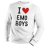 Photo Gallery gr8shop i love emo boys fun meme felpa unisex bianco size m Photo Gallery gr8shop i love emo boys fun meme felpa unisex bianco size m