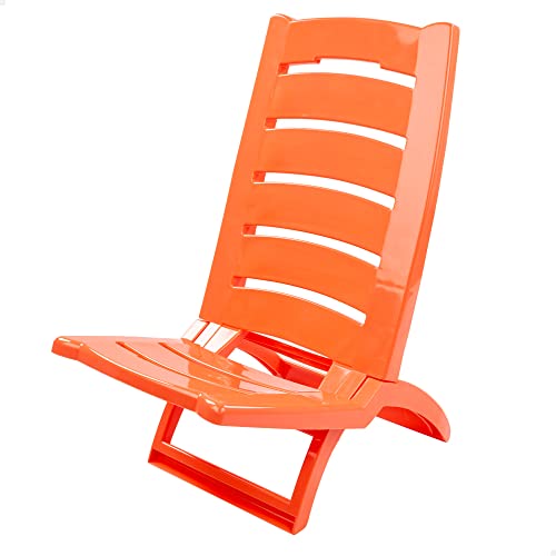 Aktive 62654 Silla De Playa, Aluminium Y Textilene 1x1, Coral