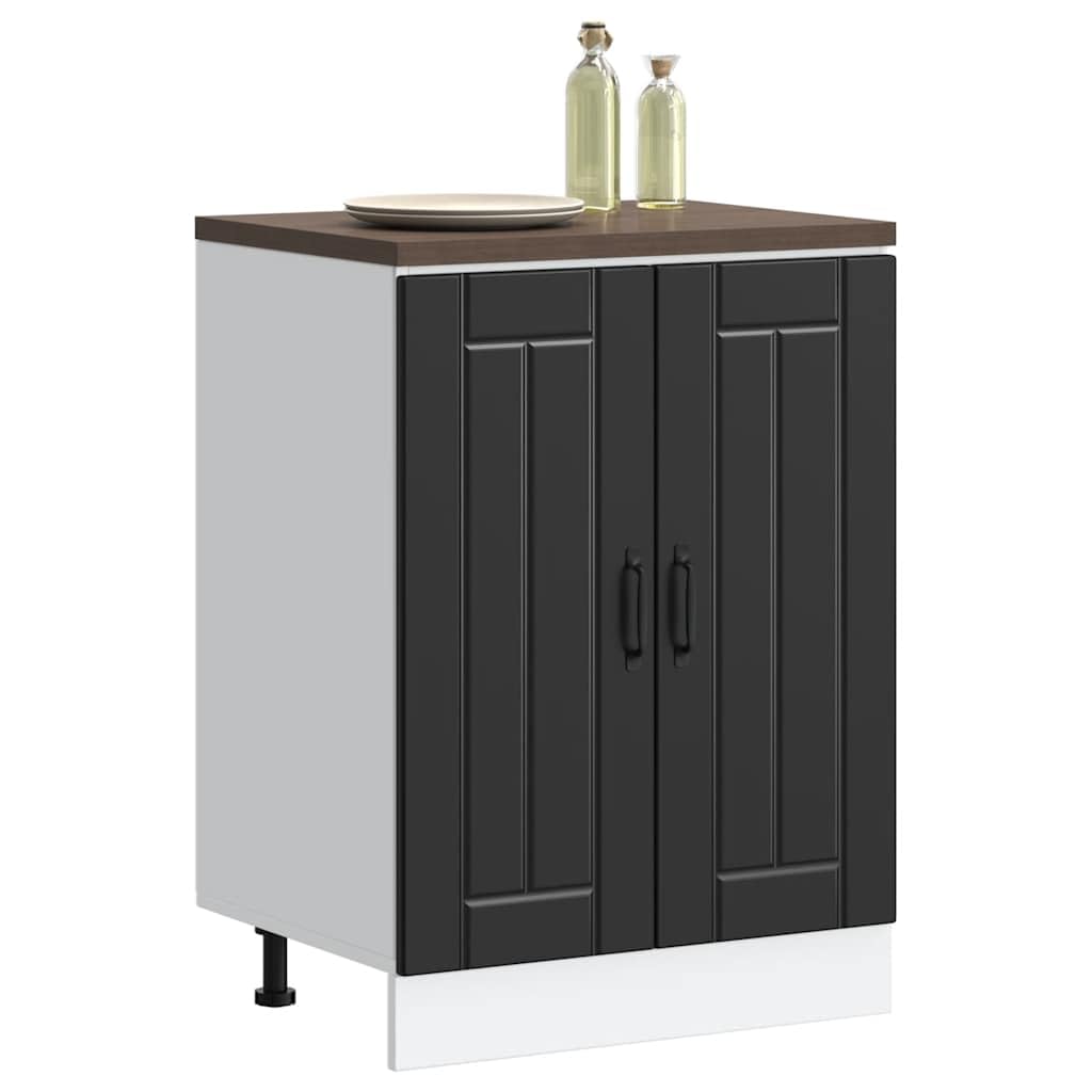 vidaXL Mobile Base Lavello Lucca Nero in Legno Multistrato, Mobile Base Cucina, lavello Cucina Mobile Base, lavello Base, Mobile Base lavello Cucina
