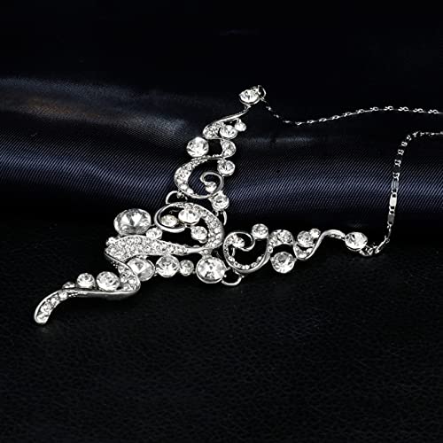 Juego de joyas KnSam de 3 piezas con colgante en S y pendientes de circonitas 4
