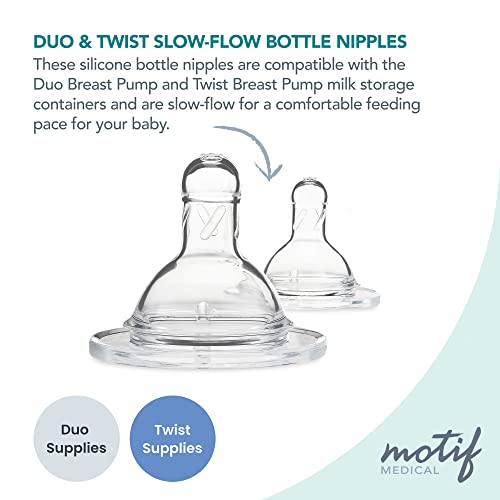 image for Motif Medical Replacement Slow Flow Nipples for Duo Baby Bottle - Dish