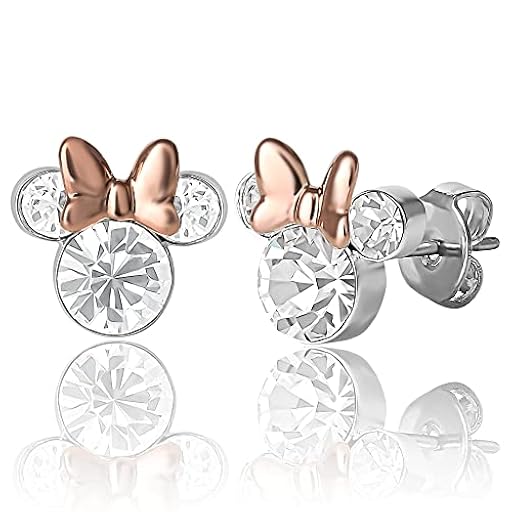 Disney Pendientes de tuerca con piedra natal de Minnie Mouse para mujer, aretes de Minnie Mouse, joyería de piedra natal, joyería de Disney, Cristal | Ya disponible en tu tienda friki favorita! En mundofriki.es!