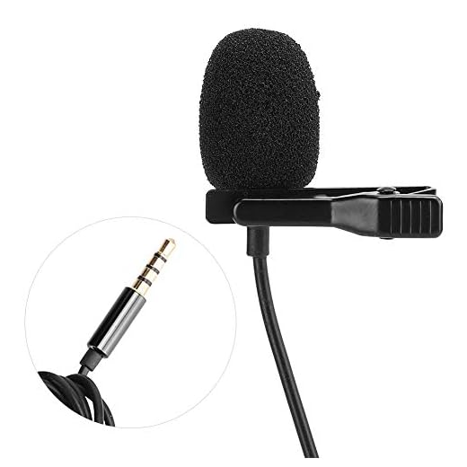 Microfone de lapela com clipe de gravata Lavalier, mini transparente, prático e prático com clipe de lapela para podcast, gravação