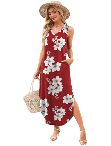 Image of Sampeel Summer Dresses Maxi Dress Vacation Beach Sundresses 2025 with Pockets