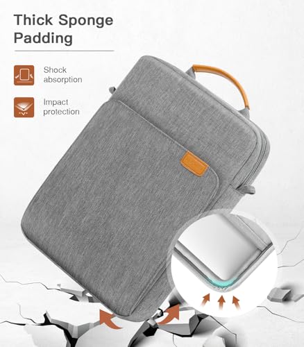 Image of MoKo 13.3-14 Inch Laptop Sleeve Bag Fits Mac Neo 13-inch A18 Pro, Mac Pro 13.3 inch M2 2022 /M5 /M5 Pro /M5 Max 14.2 inch 2026, Mac Air 13.6 inch M5 2026, Handle Carrying Case with Shoulder Strap, Dark Gray