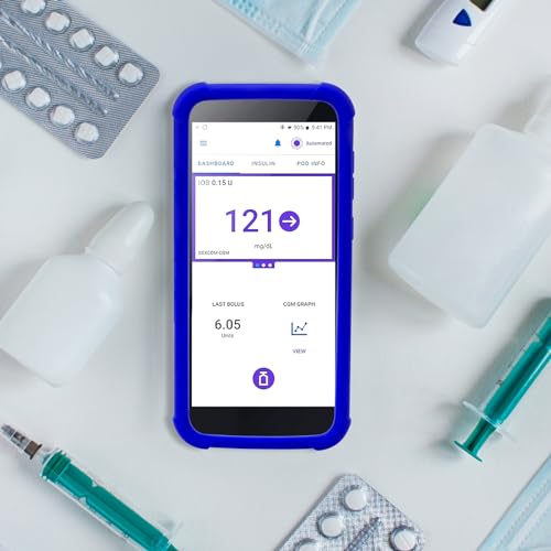 Omnipod-5-Silikon-Schutzhülle, Stoßfeste Omnipod 5 PDM Hülle mit Airtag zum Schutz Ihres Omnipod 5 Pod Tasche Case Empfängers von YOUSHARES (Blau)