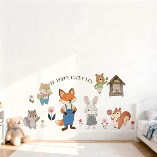 Vinilo Decorativo Woodland Animal para Pared 35.43x19.68 pulg miniatura 3
