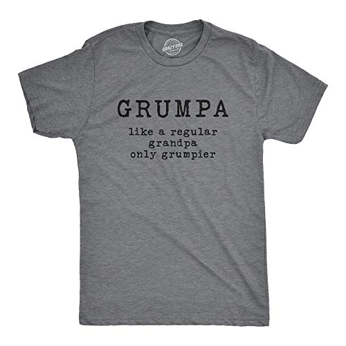 Product Image of the Mens Grumpa Like Regular Grandpa Only Grumpier T Shirt Funny Grandfather Tee Funny T Shirts Sarcastic Apparel for Men Cool Grandpa Short Sleeve Novelty Dark Grey L