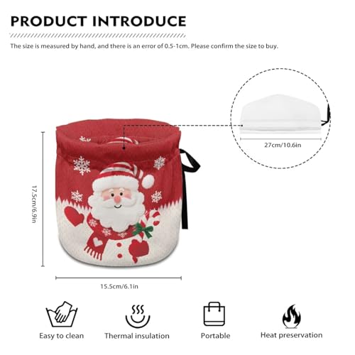 Image of Christmas Tea Cozy for Teapot Santa Claus Tea Cosy with Insulated Pad Heat Resistance Kettle Cover Coffee Pot Dust Cover Christmas Tabletop Decor for Kitchen Gift for Holiday