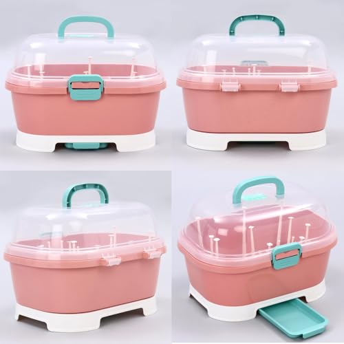 Image of Baby Bucket 2 in 1 Bottle Drying Rack with Storage Box-(Green)