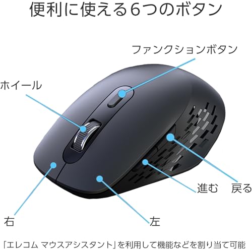 ワイヤレスマウス bluetooth 5.2 + 2.4GHz マウス 無線 静音 Type-C充電式 小型 戻る/進むボタン搭載 6ボタン 5DPI切替 3台デバイス同時接続可能 4000 DPI ゲーミングマウス 握りの極み デュアルモード Windows Mac iPad OS iOS Android ChromeOS対応 (ブラック)