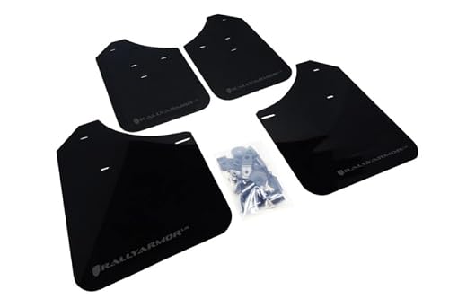 FASTMODZ Rally Armor MF1-UR-BLK/GRY Compatible with 02-07 Subaru WRX/STI/RS/2.5i (Wagons req mod) UR Black Mud Flap w/Grey Logo