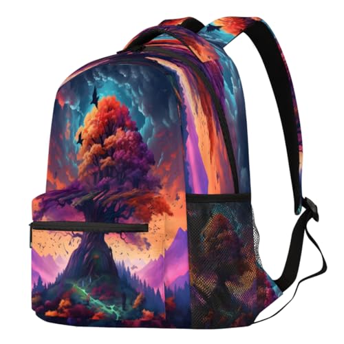 Sac à dos d'école imprimé forêt sac de randonnée et voyage pour ordinateur portable