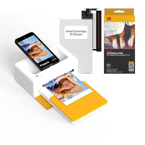 KODAK Dock Plus 4PASS Instant Photo Printer, 4x6 inches, 50...