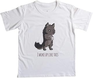 Camiseta Infantil Reserva INK Mini, Lobo Eu Acordo Assim - Kawaii