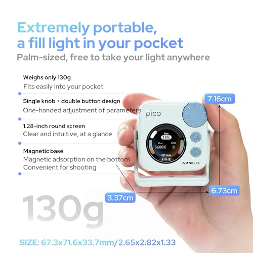 Image of Nanlite Pico Portable LED Fill Light - Full Color RGB (Mint Blue)