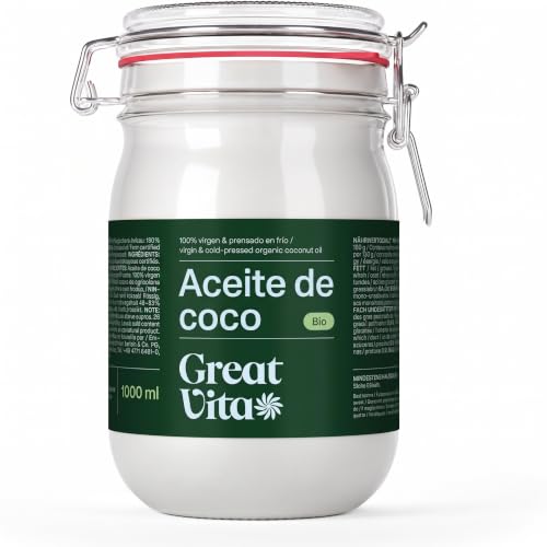 Aceite puro de coco virgen extra orgánico MeaVita 1 Litre (1 X 1000 ml)