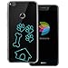 Produktbild dessana Tier Pfoten Abdrücke transparente Silikon TPU Schutzhülle 0,7mm dünne Handy Tasche Soft Case für Huawei P8 Lite (2017) Pfote Hundehütte