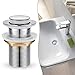 Produktbild Ablaufgarnitur Ohne Überlauf für Waschtisch, WOOHSE Universal Ablaufventil 1/4" Abflussgarnitur Edelstahl POP UP Abfluss Ablauf Ventil Abflussverschluss Push Open Click Clack für Wasserhahn