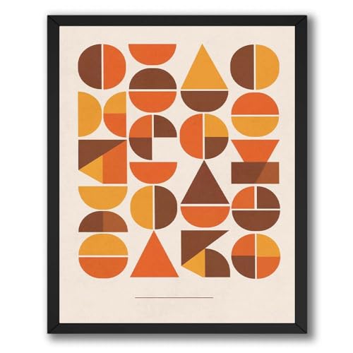 ALPINE INK CO. Geometric Poster - Abstract Circle And Triangle Artwork - Warm Earth Tone Modern Design - Living Room Office Wall Decor - 16x20 Unframed Print