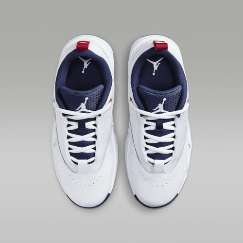 Jordan Max Aura 6 Big Kids' Shoes (FQ8297-100, White/Varsity Red/Midnight Navy) Size 64