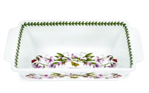 Portmeirion Botanic Garden Meatloaf Dish (11.75"x5.75") - Sweet Pea Motif,