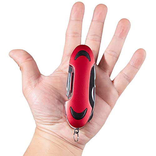 COMEBO 2 PCS Pack Foldable Pocket Swiss Style Army Knife, 12-in-1 Multitools Pocket Knife for Camping Hiking Multi Function Survival Tool