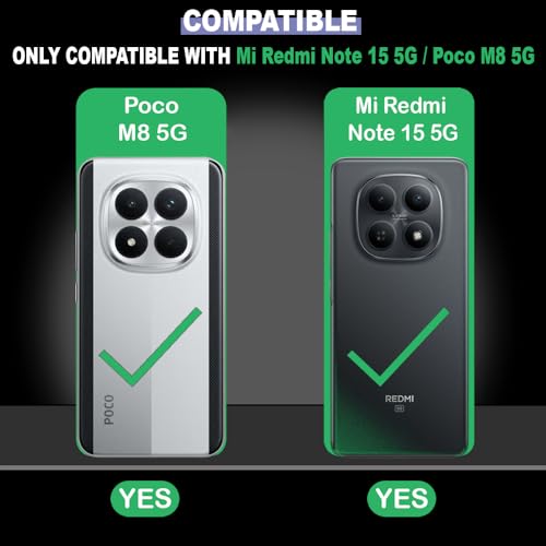 Image of Back Cover Compatible with Mi Redmi Note 15 5G | Full Camera Protection | Premium Liquid Silicon Case | Flexible Bumper Case for Mi Redmi Note 15 5G / Note 15 SE 5G / Poco M8 5G (Dark Blue)