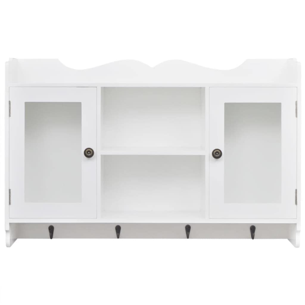 vidaXL Vitrine Murale Invisible avec étagère de Livre/DVD/Verre en MDF Blanc