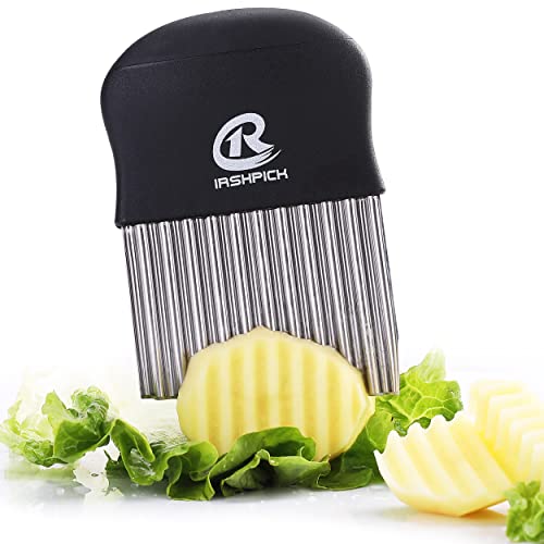 Crinkle Cutter Stainless Steel Potato Chipper Chip Cutter Potato Cutter French Fries Vegetable Cutter and Fruit Slicer Potato Spiral Cutter by IrshPick