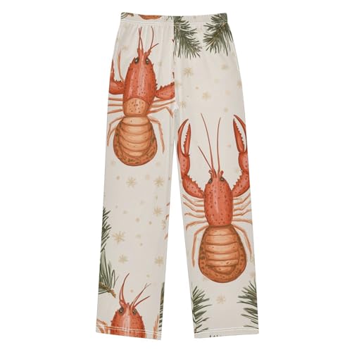 ZZXXB Lobster Pine Branch Boys Long Pants Soft Trousers Elastic Waist Kids Lounge Bottoms with Pockets S-XL