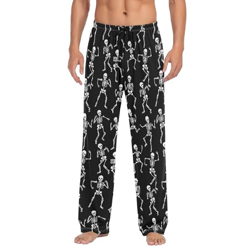 Halloween Skeletons Mens Pajama Pants Funny Men Pajamas Bottoms Lounge Pants With Pockets