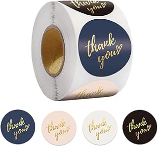 gishane 500 pcs 1.5 inch Thank You Stickers for Small Business, Self Adhesive Gift Packaging Labels Stickers Tag Stickers for Gift Wrapping Wedding Decor