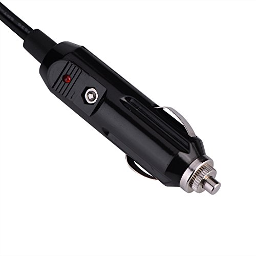 3 Meter/9.8 Feet 12V DC 5.5mmx2.1mm car Cigarette Lighter line for Automotive appliances Power Plug Cord Adapter Cable with LED Light Applicable to car Machine, Inflatable Pump, and car Refrigerator